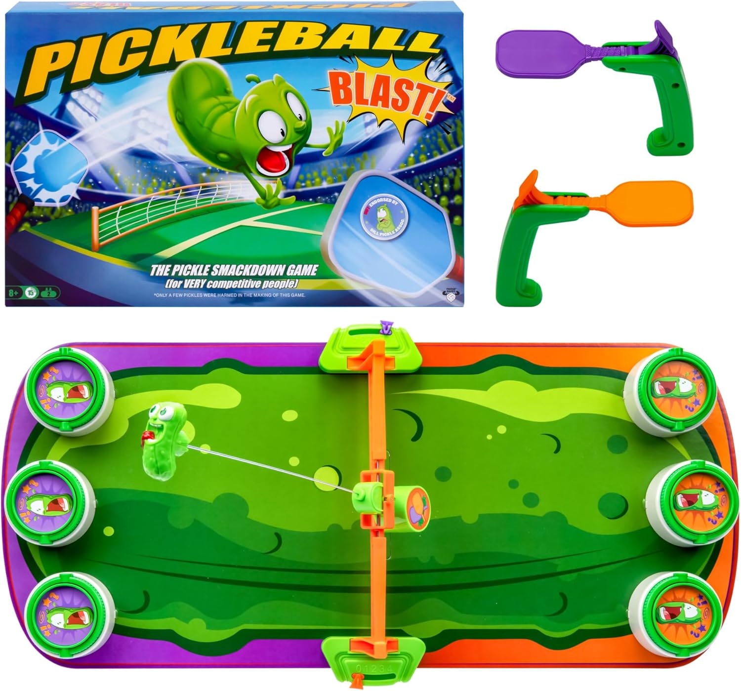 Pickleball Blast - The Pickle Smackdown Game, Players Will Love to Smash The Wildly Wiggling Pickle with Their Pickleball Paddle & Try to Flip Over The Pickle Jar Lids to Win, for 2 People, Aged 6+ - Image 9